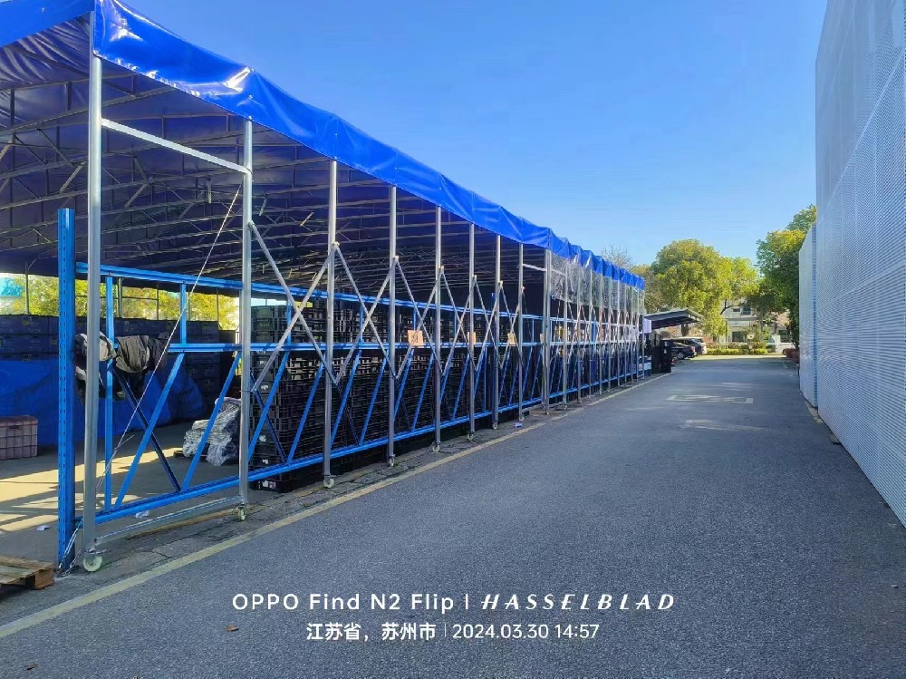 大型倉庫移動推拉雨棚 收縮式加(jiā)厚棚子 戶外活(huó)動籃球場蓬 伸縮手動篷