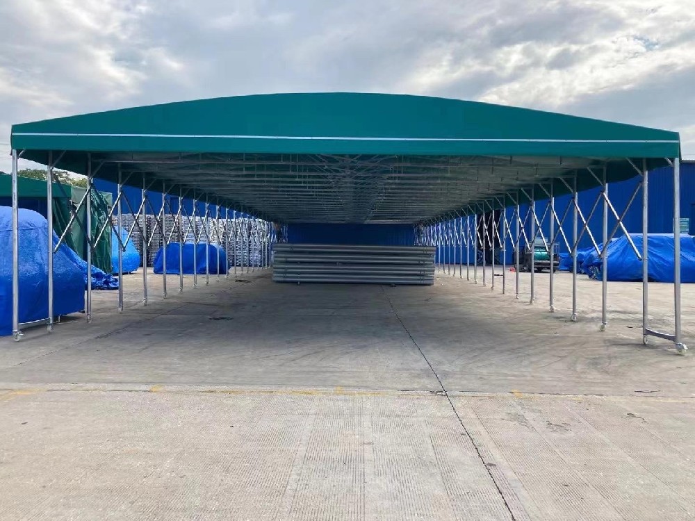 倉庫大型活動推拉(lā)雨棚